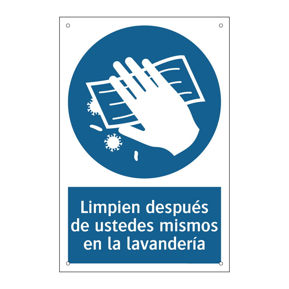 Limpien después de ustedes mismos en la lavandería