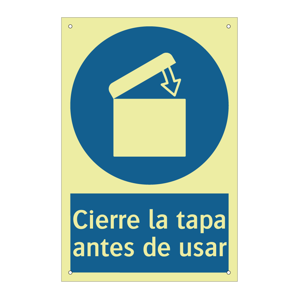 Cierre la tapa antes de usar