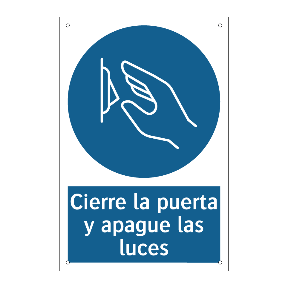 Cierre la puerta y apague las luces