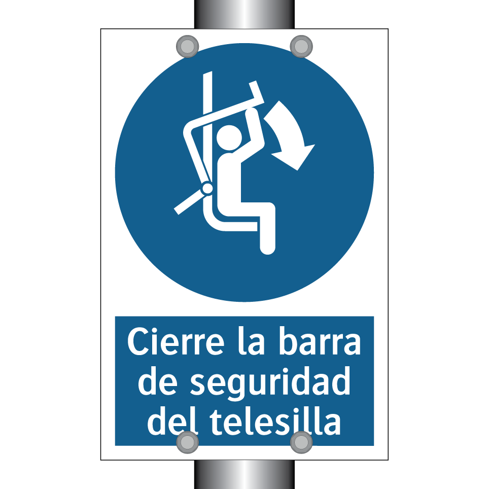 Cierre la barra de seguridad del telesilla
