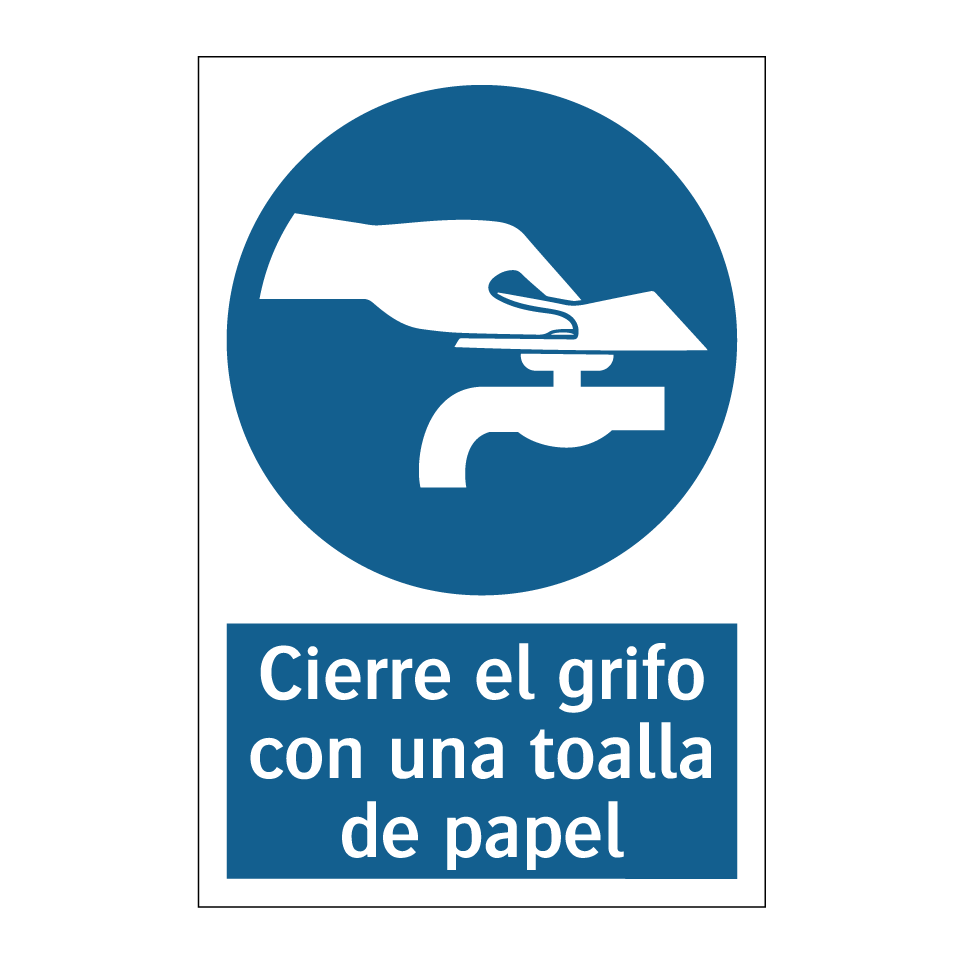 Cierre el grifo con una toalla de papel