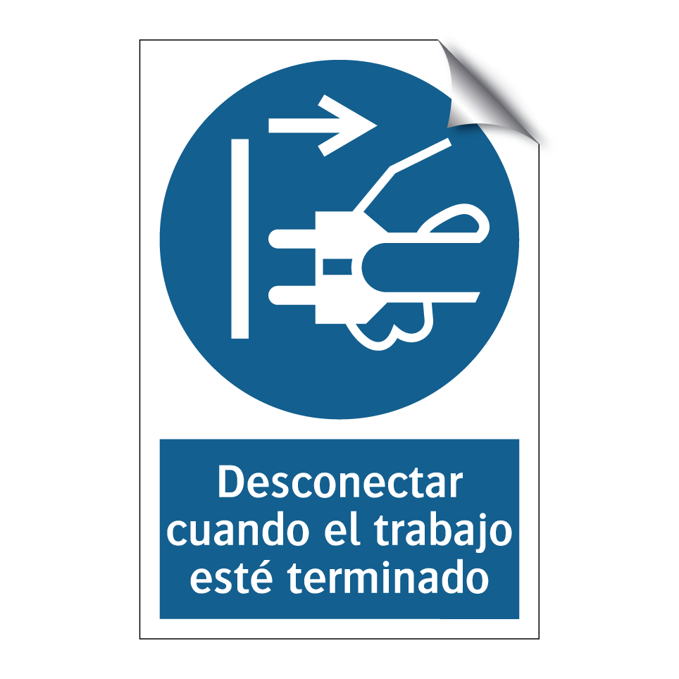 Desconectar cuando el trabajo esté terminado