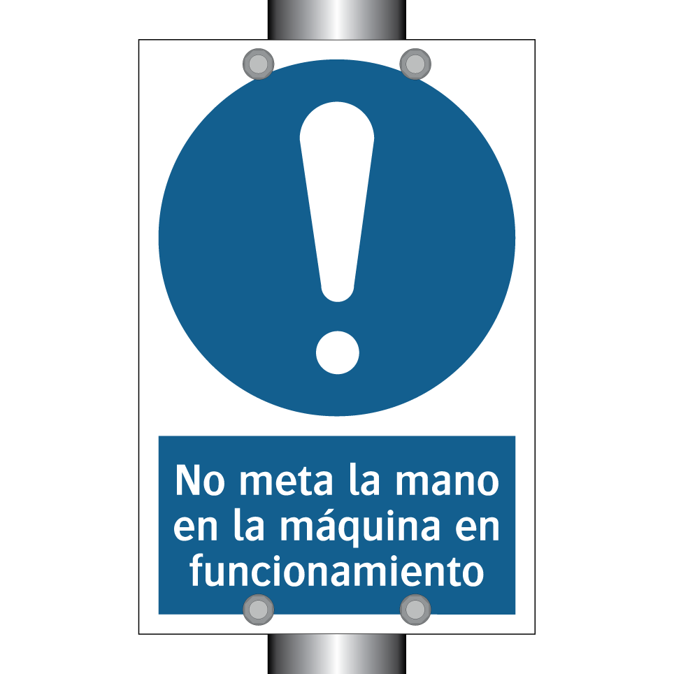 No meta la mano en la máquina en funcionamiento