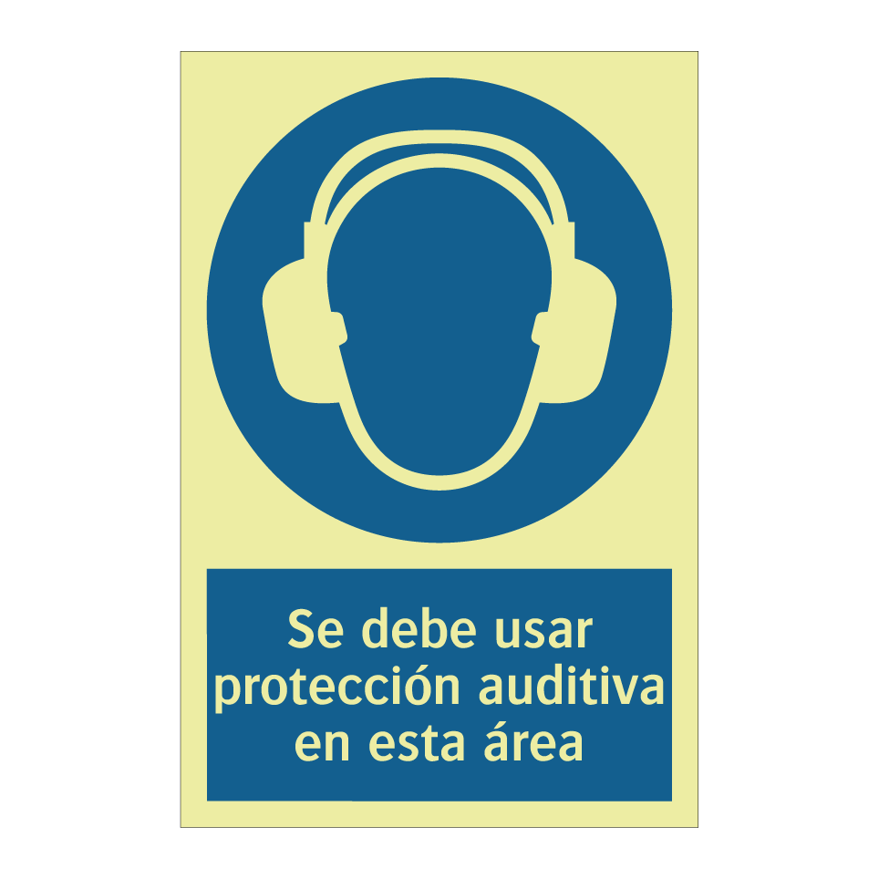 Se debe usar protección auditiva en esta área