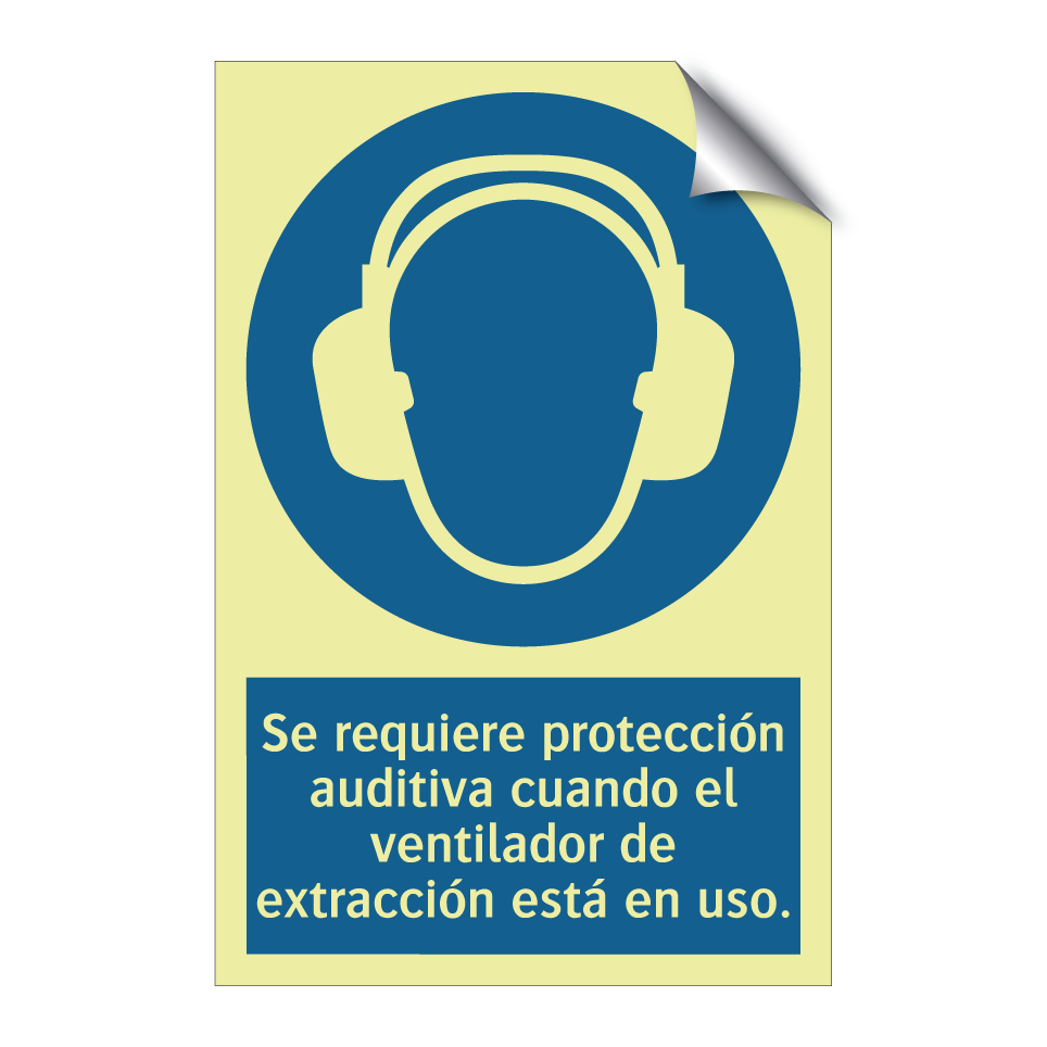 Se requiere protección auditiva cuando el ventilador de extracción está en uso.