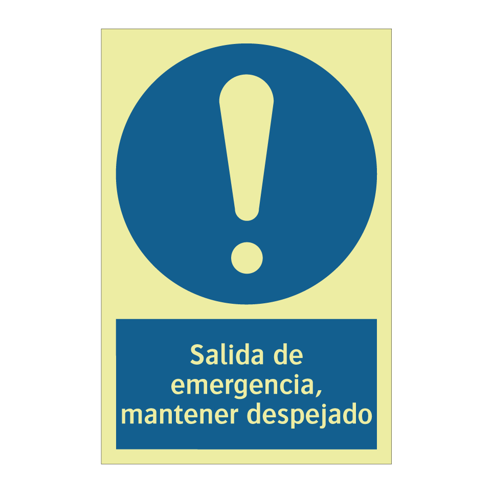 Salida de emergencia, mantener despejado