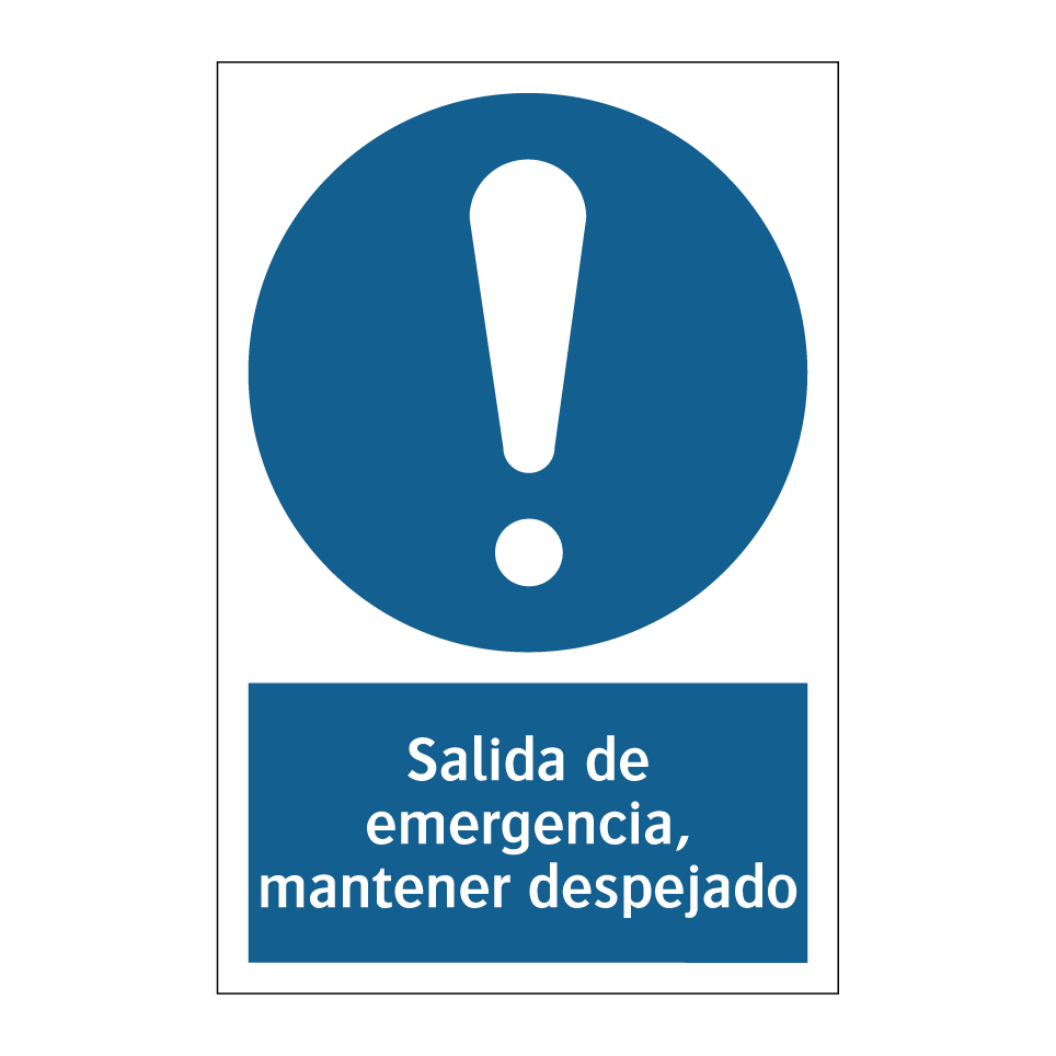 Salida de emergencia, mantener despejado