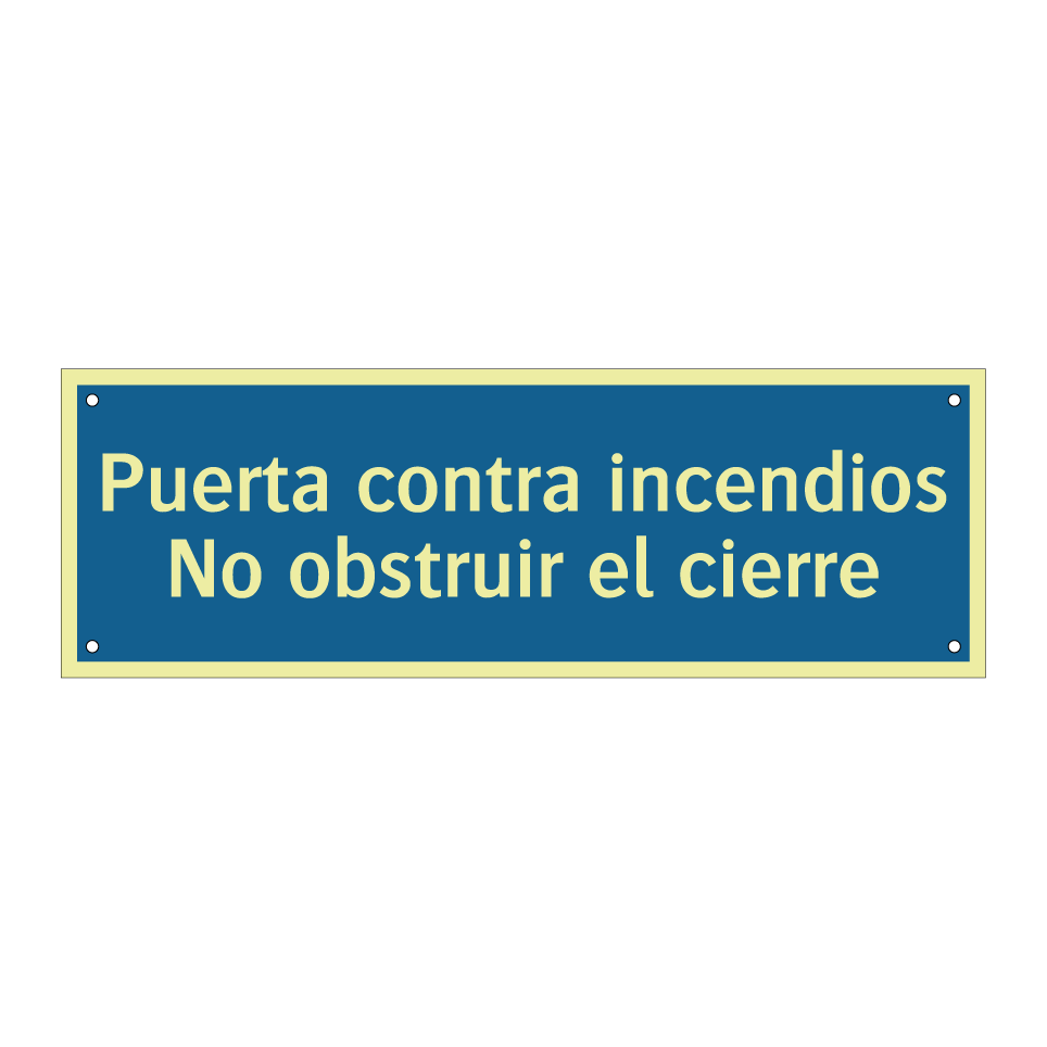 Puerta contra incendios No obstruir el cierre