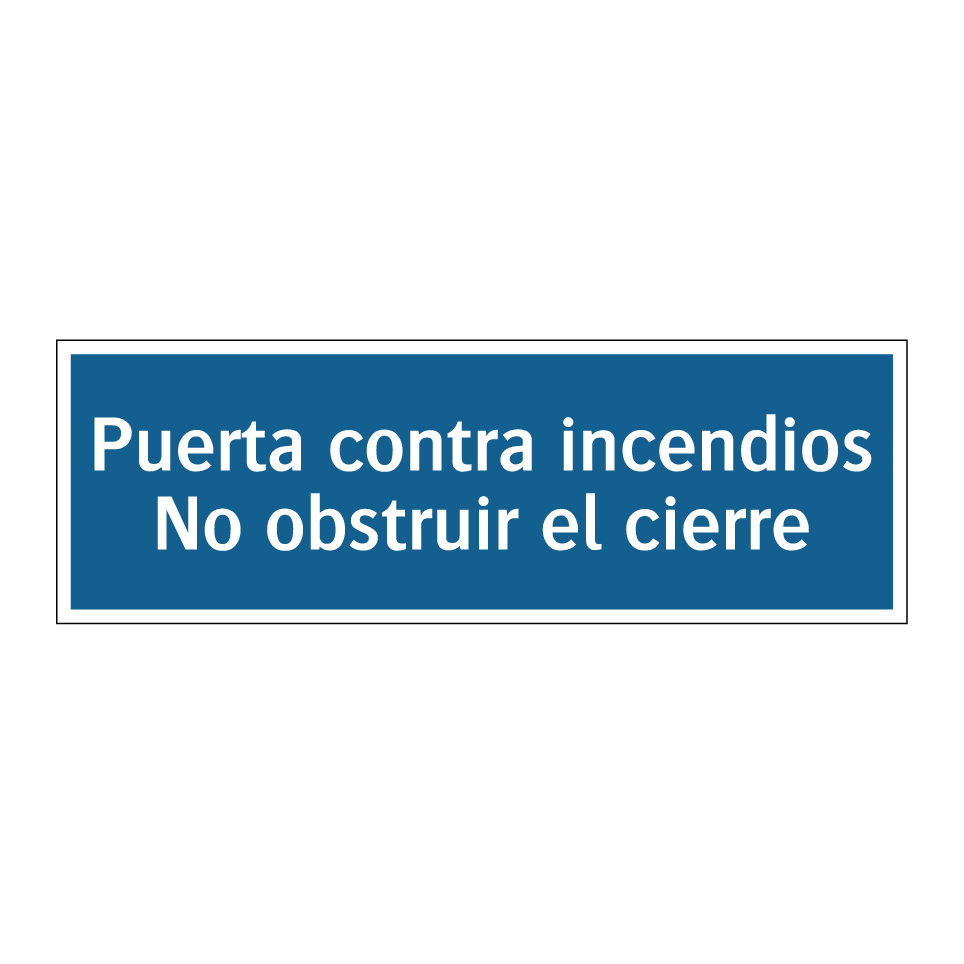 Puerta contra incendios No obstruir el cierre