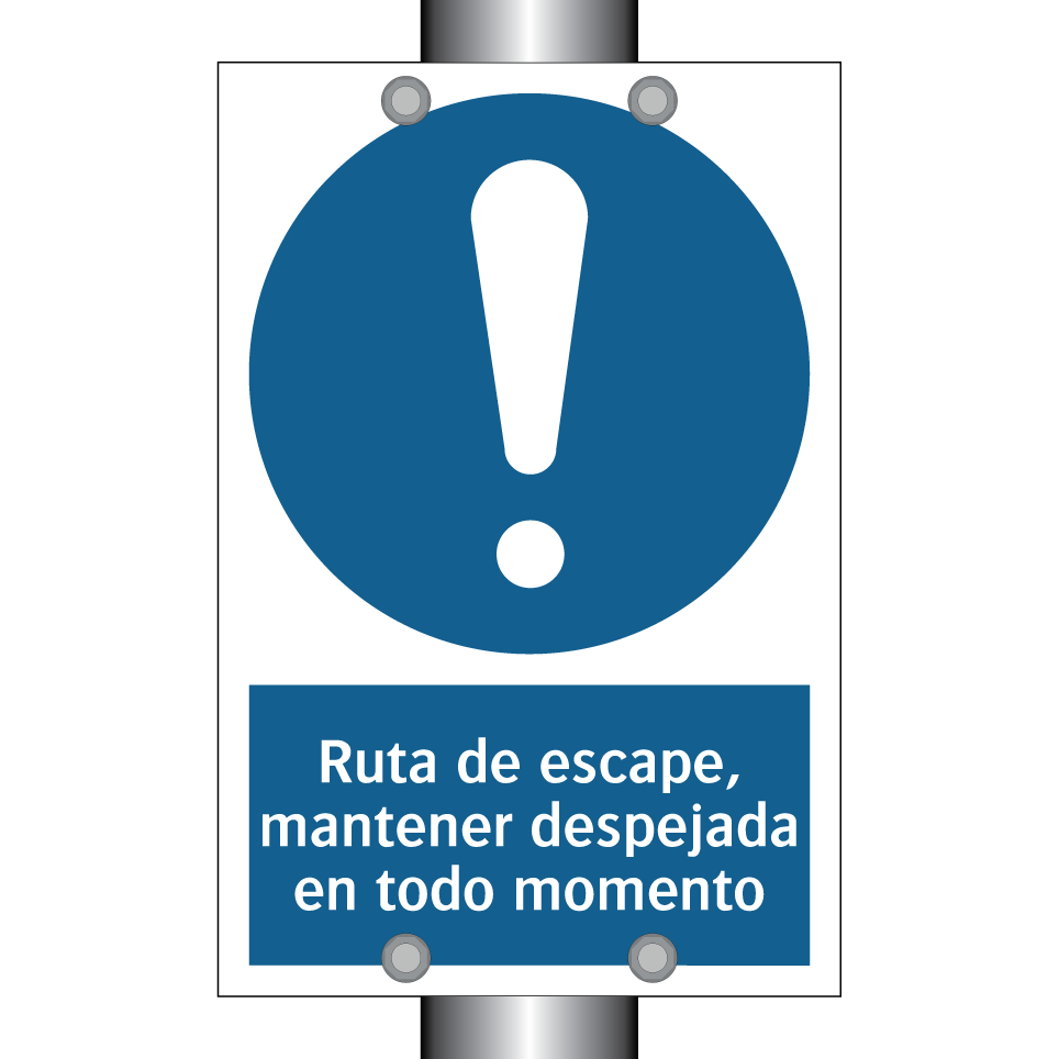 Ruta de escape, mantener despejada en todo momento