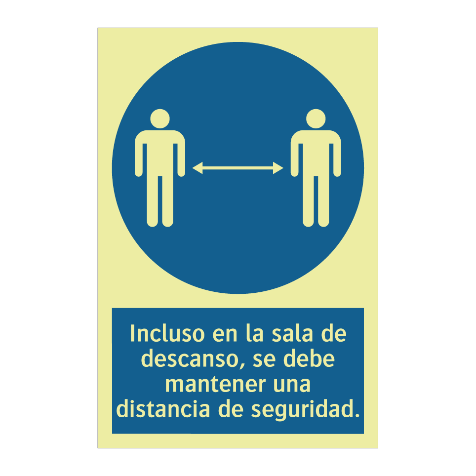 Incluso en la sala de descanso, se debe mantener una distancia de seguridad.