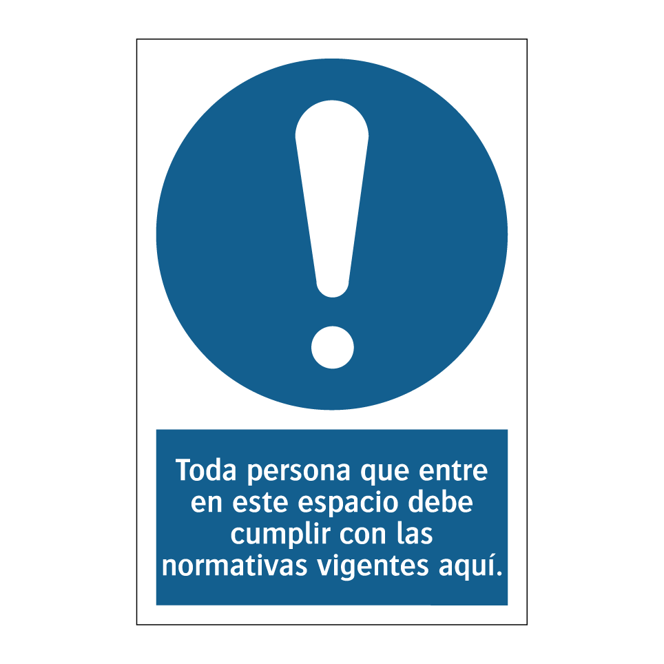 Toda persona que entre en este espacio debe cumplir con las normativas vigentes aquí.