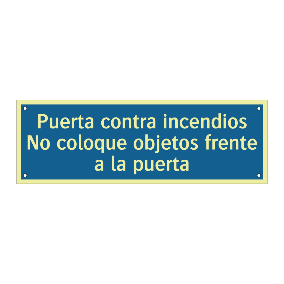 Puerta contra incendios No coloque objetos frente a la puerta