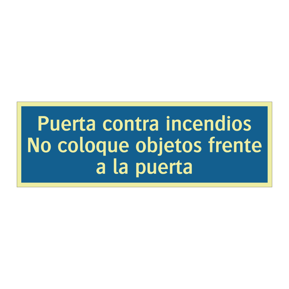 Puerta contra incendios No coloque objetos frente a la puerta