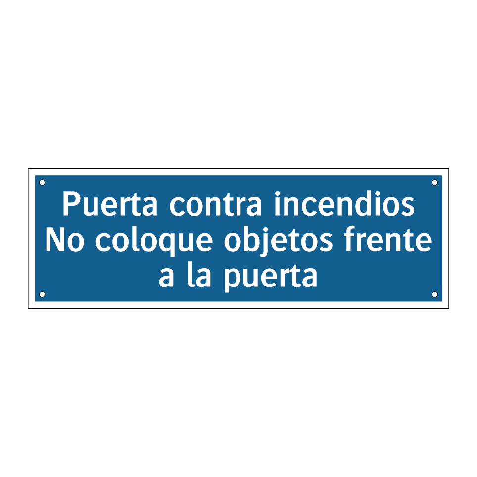Puerta contra incendios No coloque objetos frente a la puerta
