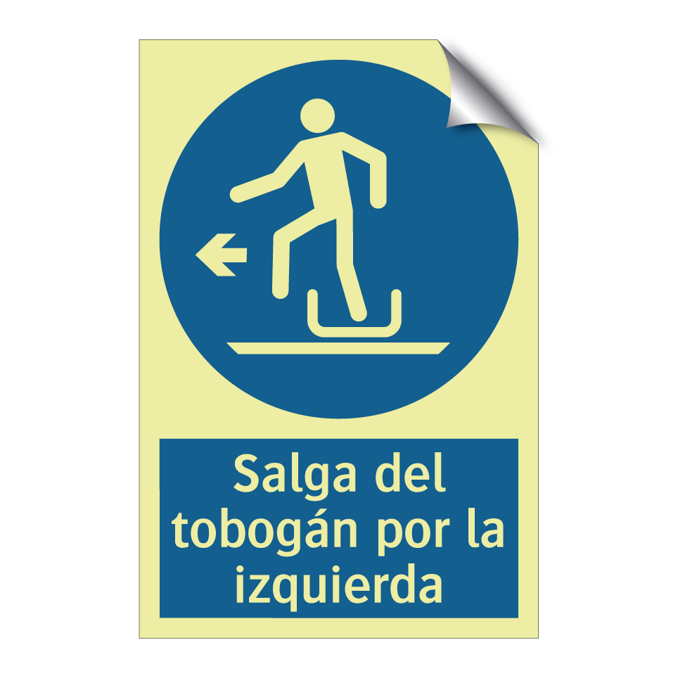 Salga del tobogán por la izquierda