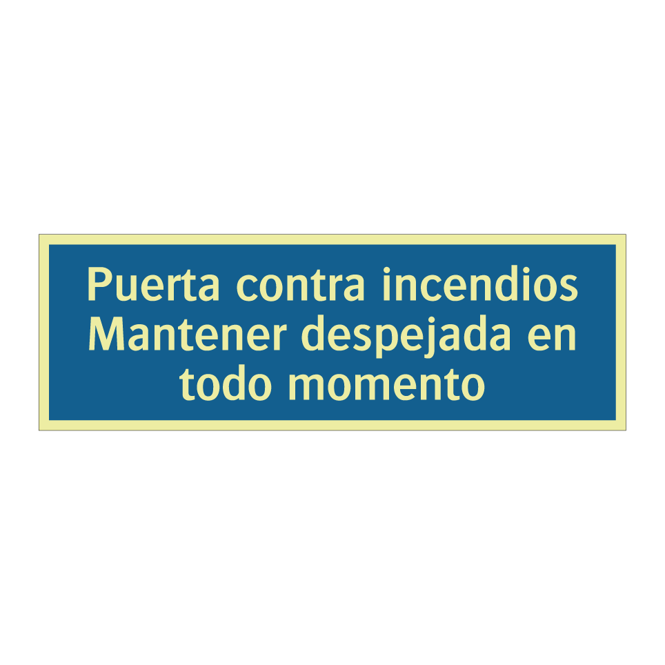 Puerta contra incendios Mantener despejada en todo momento