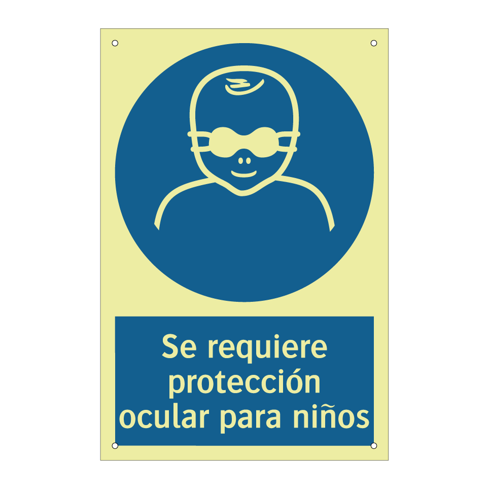 Se requiere protección ocular para niños