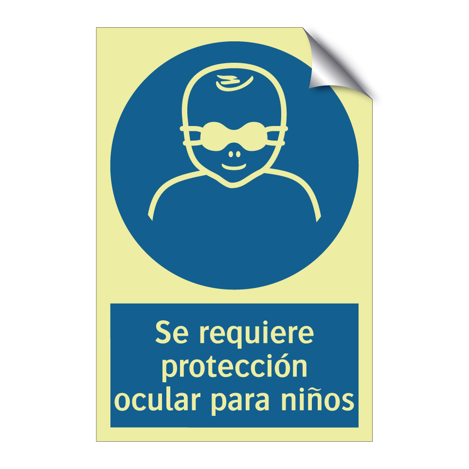 Se requiere protección ocular para niños