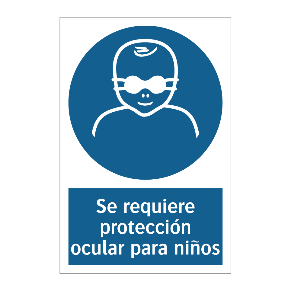 Se requiere protección ocular para niños