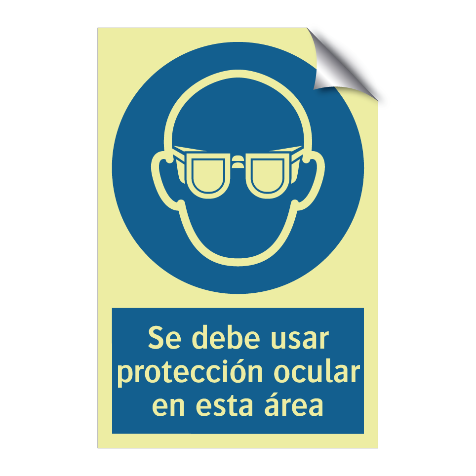 Se debe usar protección ocular en esta área