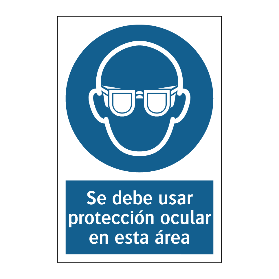 Se debe usar protección ocular en esta área