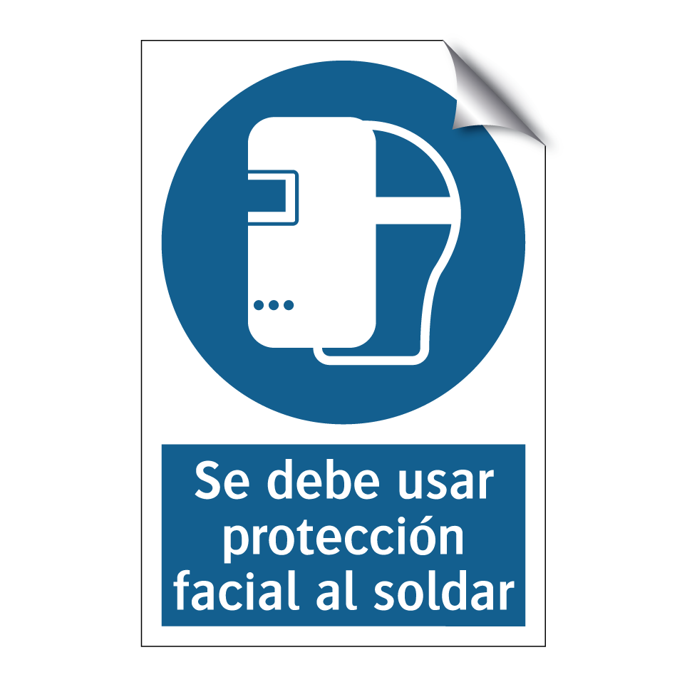 Se debe usar protección facial al soldar