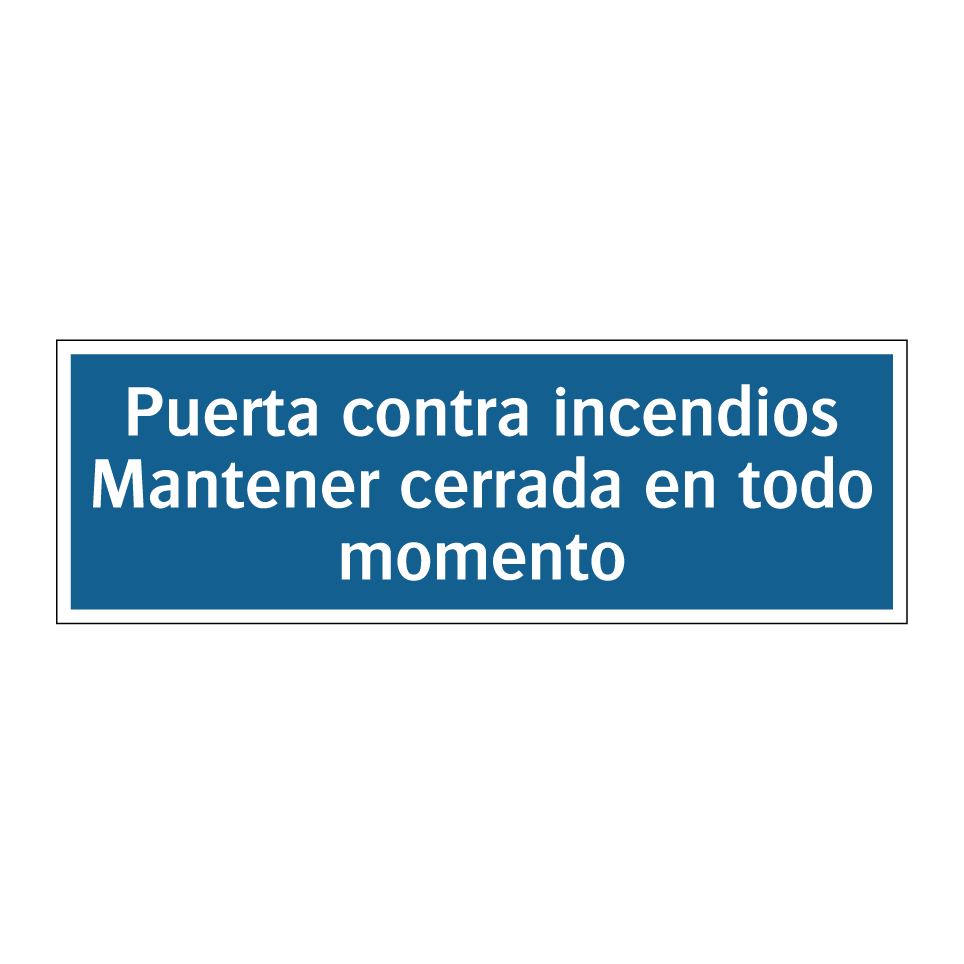 Puerta contra incendios Mantener cerrada en todo momento