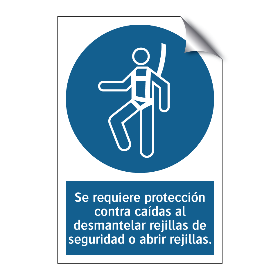 Se requiere protección contra caídas al desmantelar rejillas de seguridad o abrir rejillas.