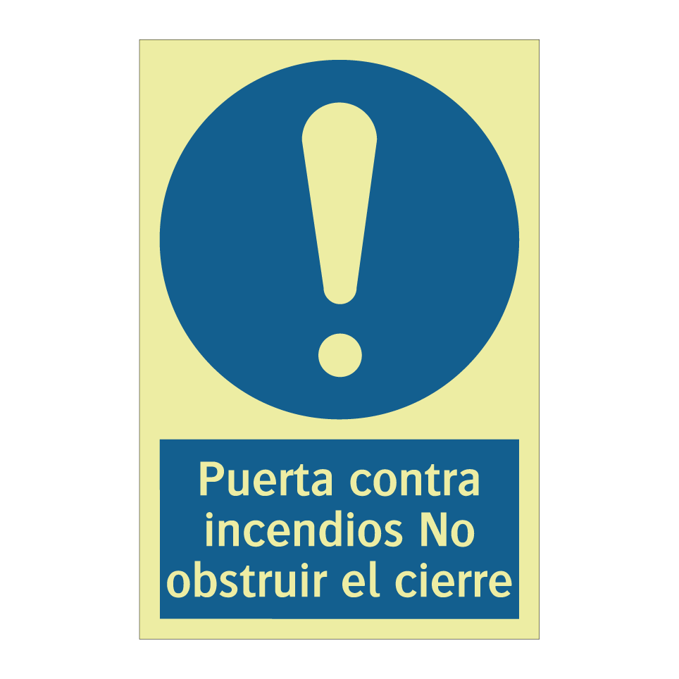 Puerta contra incendios No obstruir el cierre