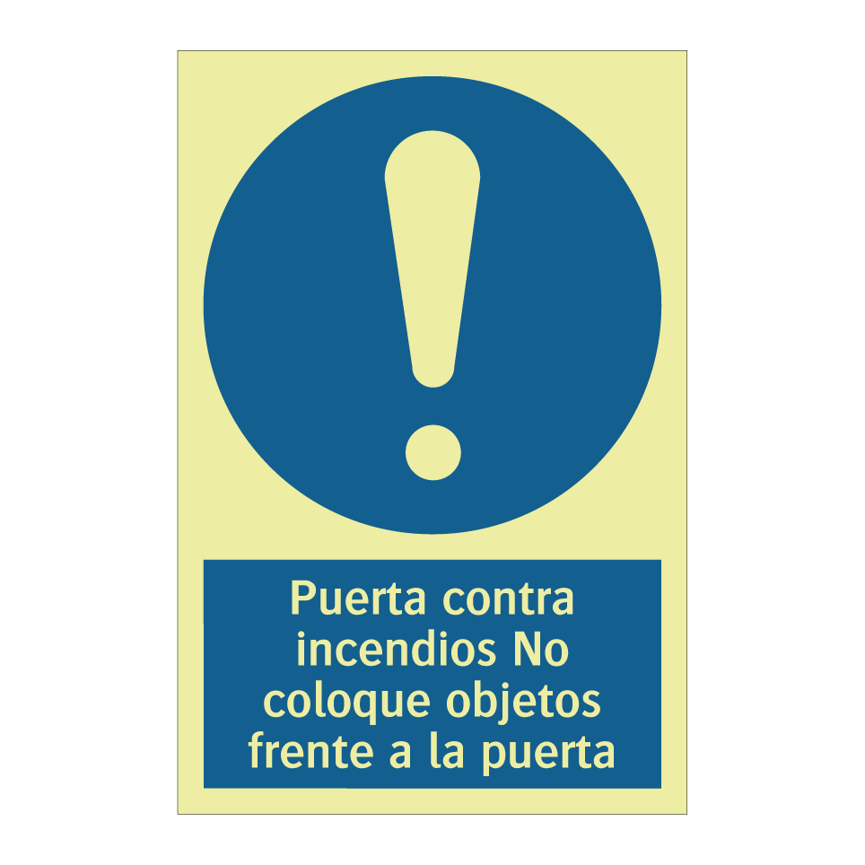 Puerta contra incendios No coloque objetos frente a la puerta