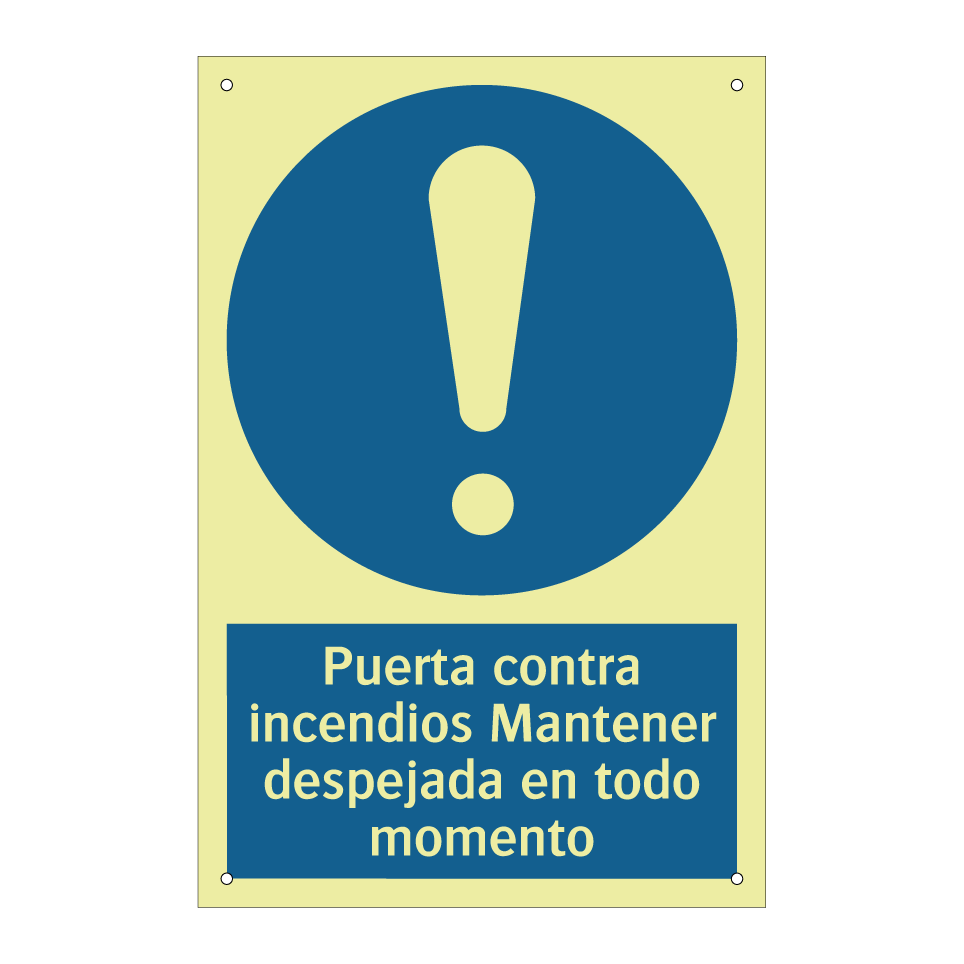 Puerta contra incendios Mantener despejada en todo momento
