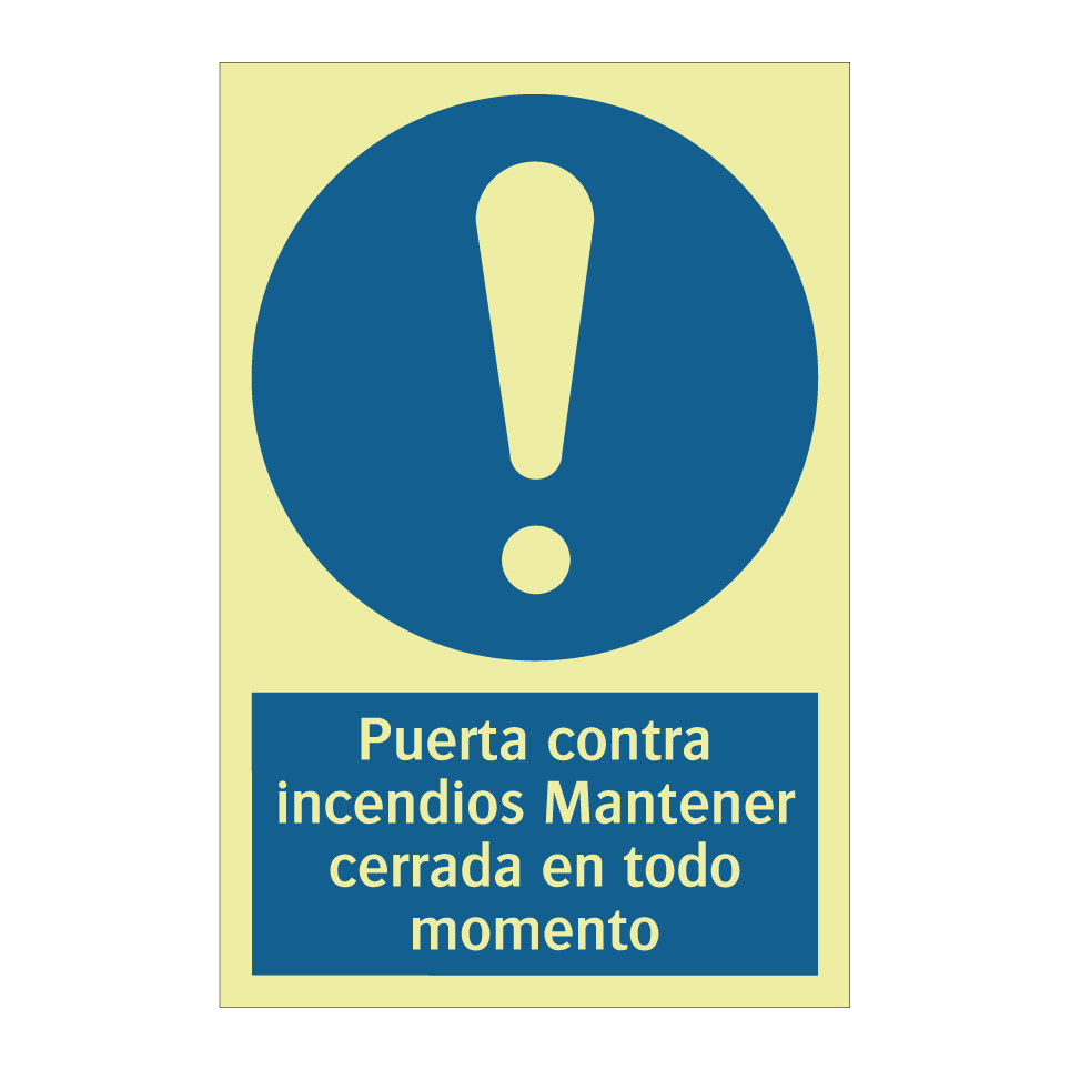 Puerta contra incendios Mantener cerrada en todo momento