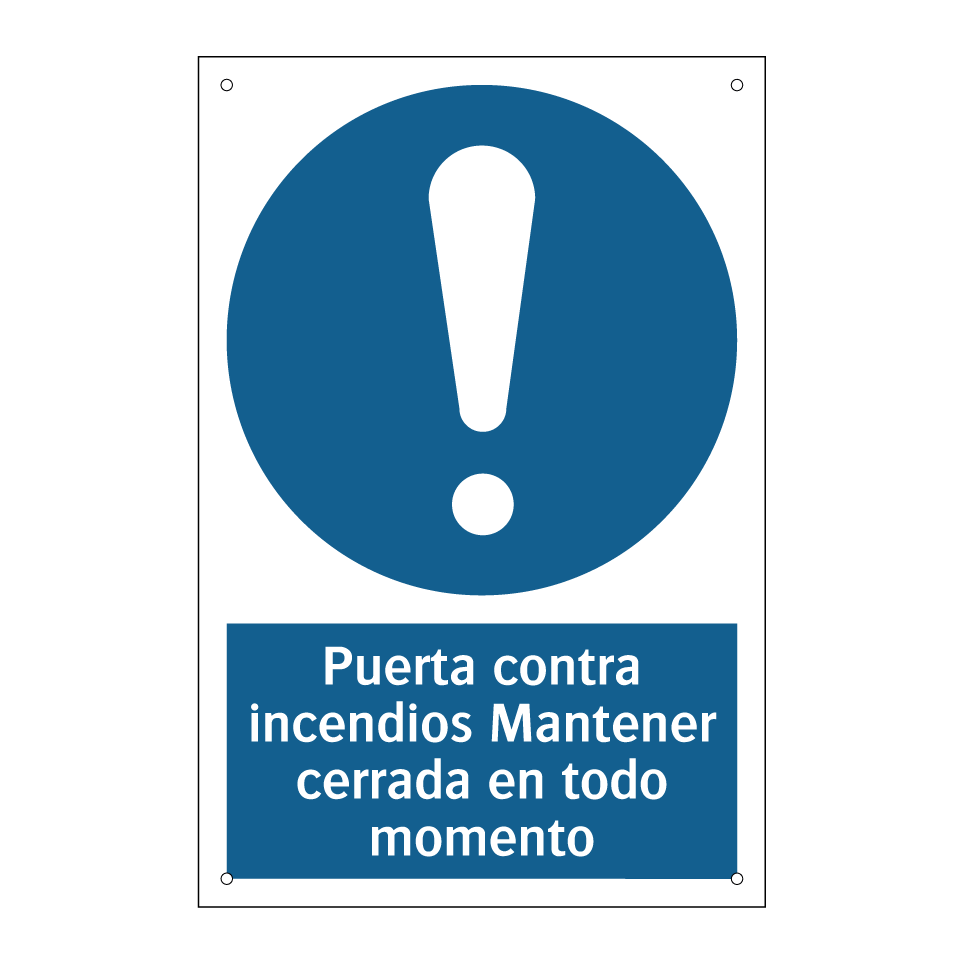 Puerta contra incendios Mantener cerrada en todo momento