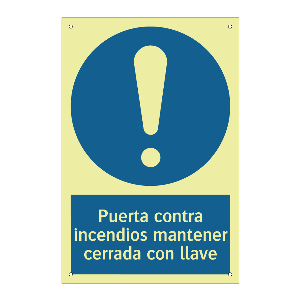 Puerta contra incendios mantener cerrada con llave