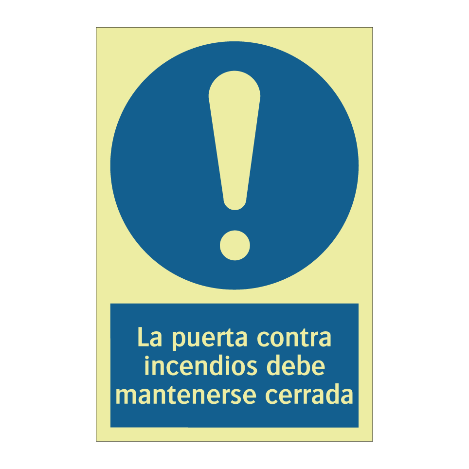 La puerta contra incendios debe mantenerse cerrada