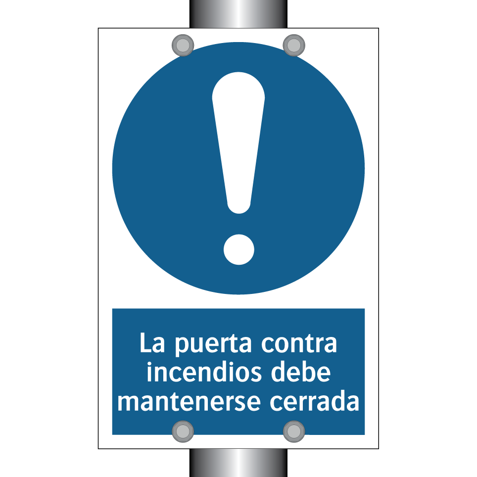 La puerta contra incendios debe mantenerse cerrada