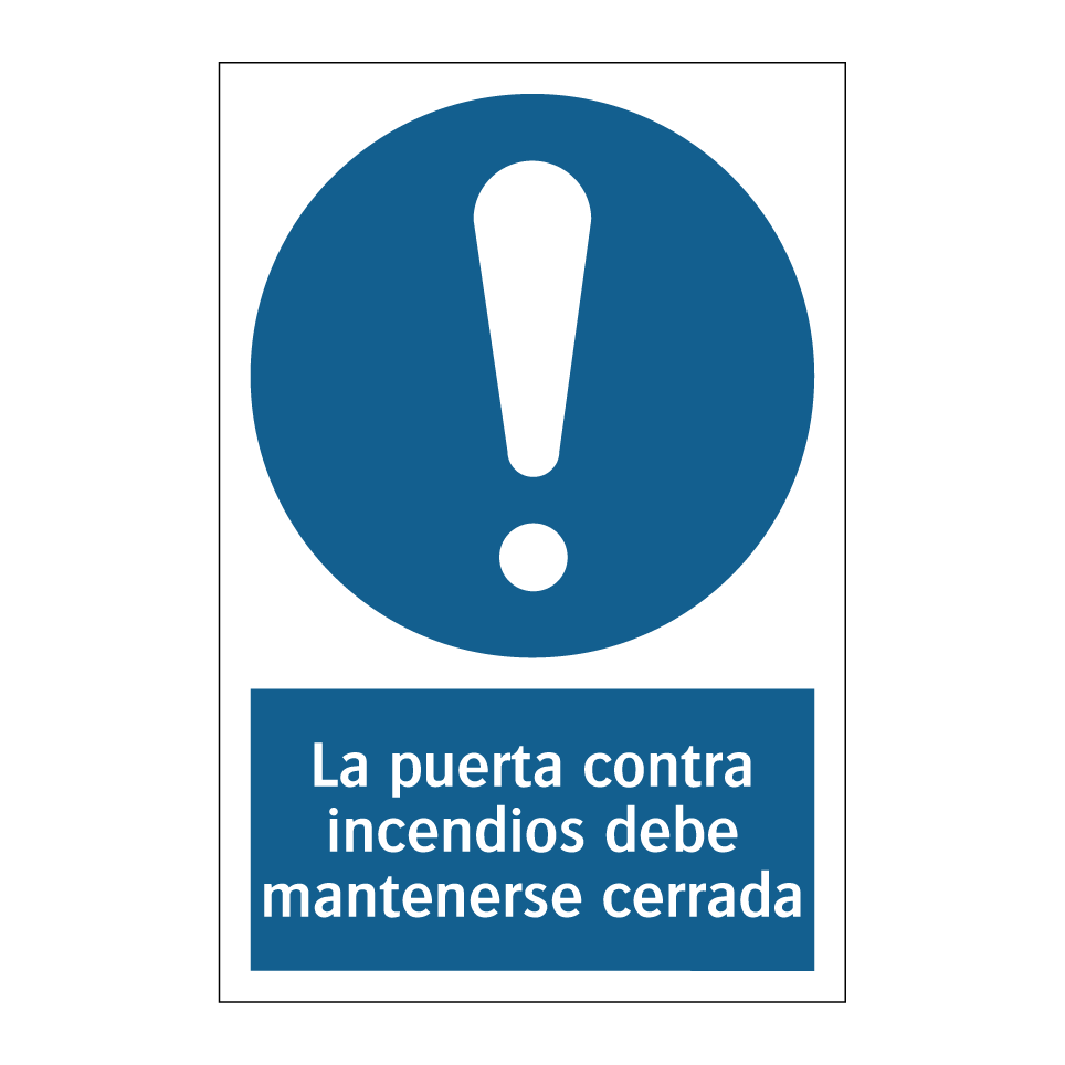 La puerta contra incendios debe mantenerse cerrada