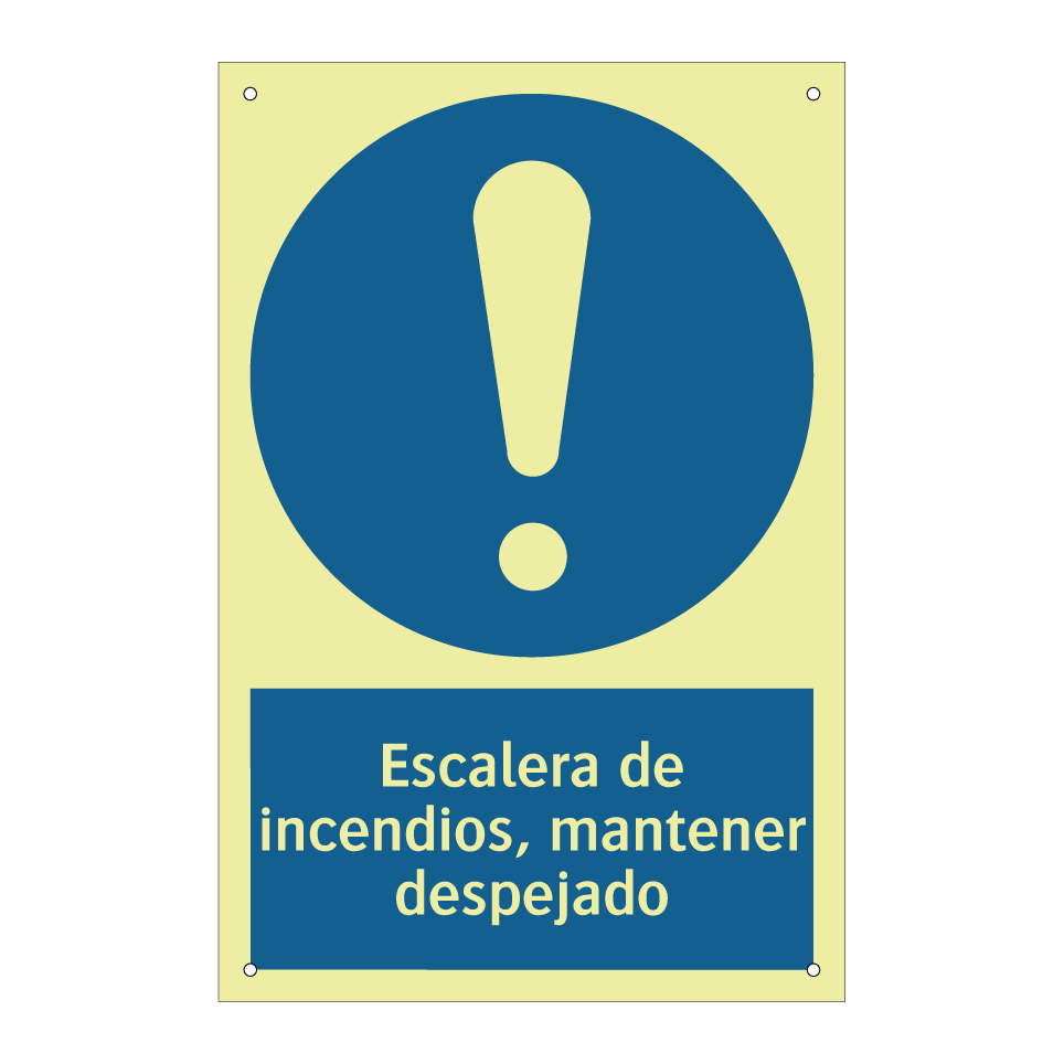Escalera de incendios, mantener despejado