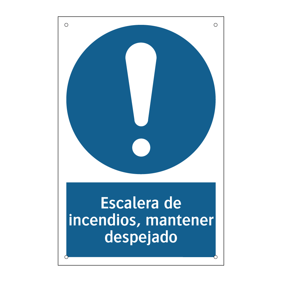 Escalera de incendios, mantener despejado