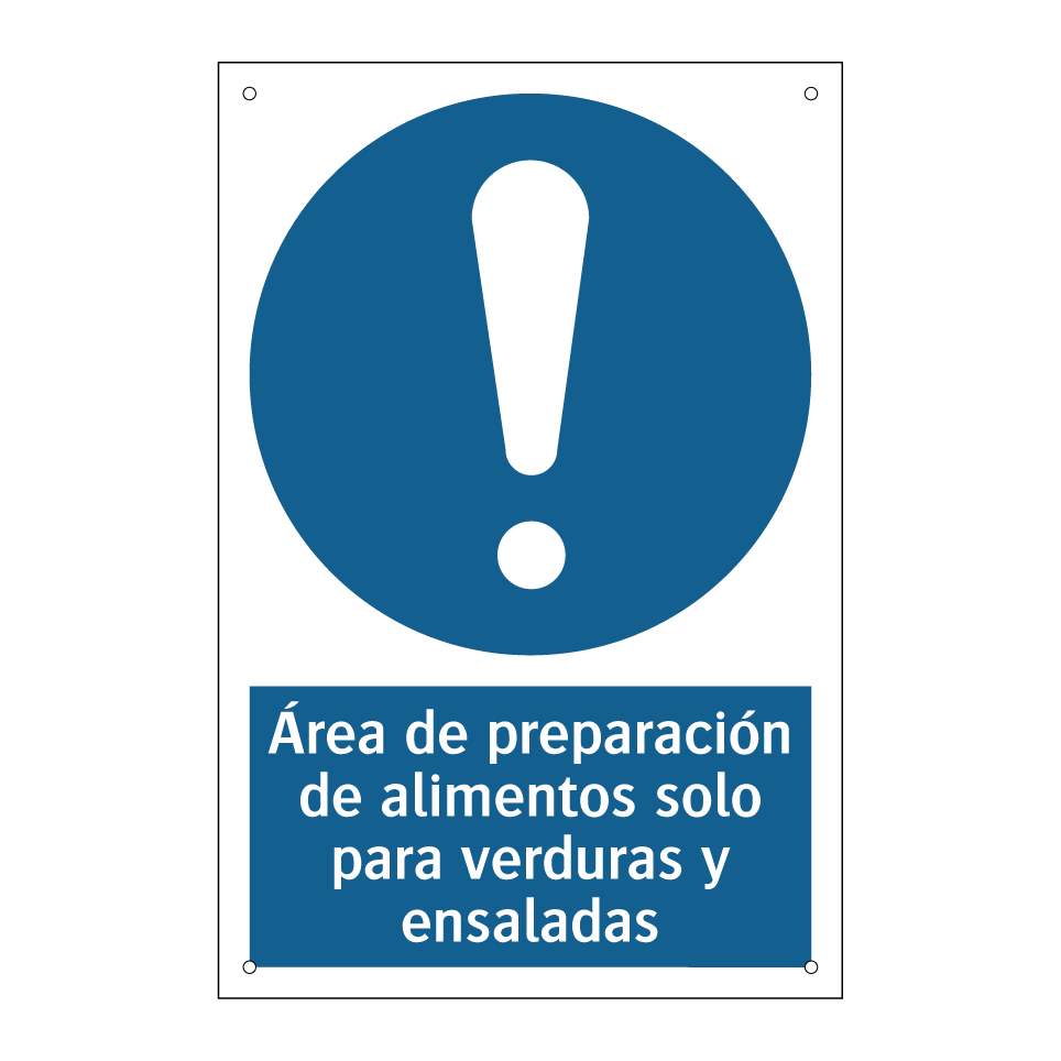 Área de preparación de alimentos solo para verduras y ensaladas