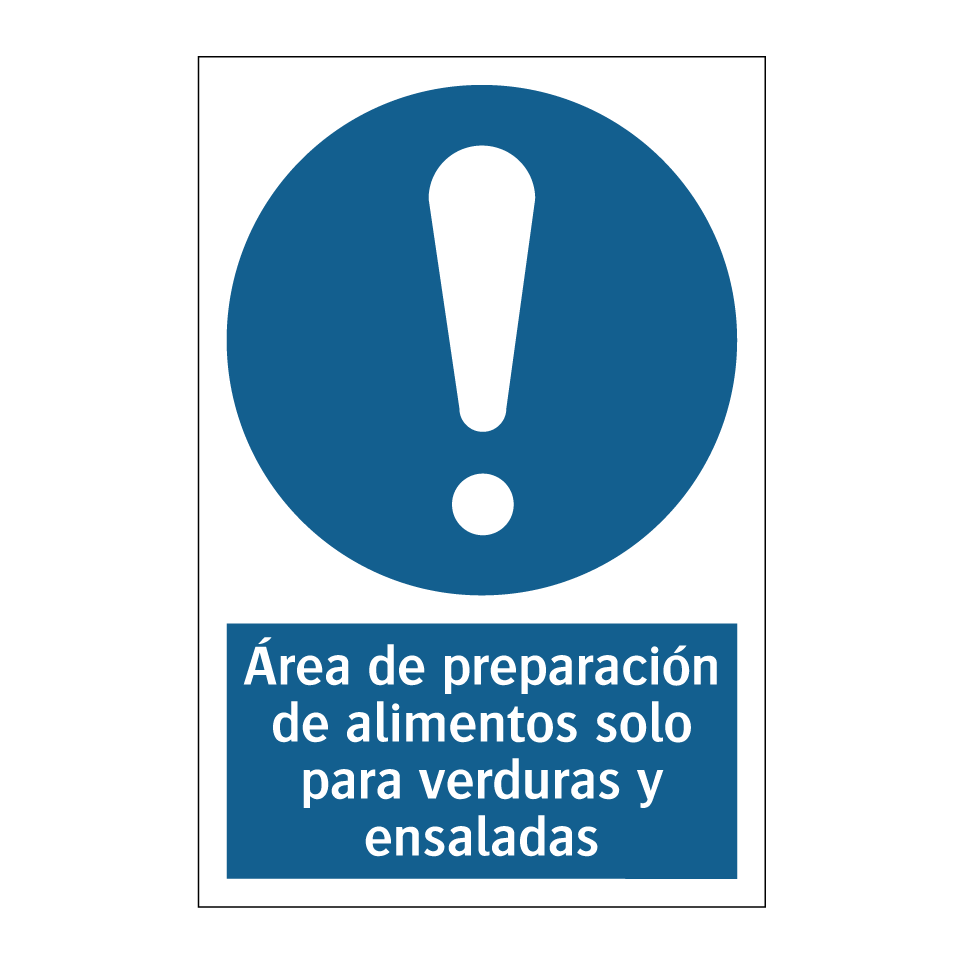 Área de preparación de alimentos solo para verduras y ensaladas