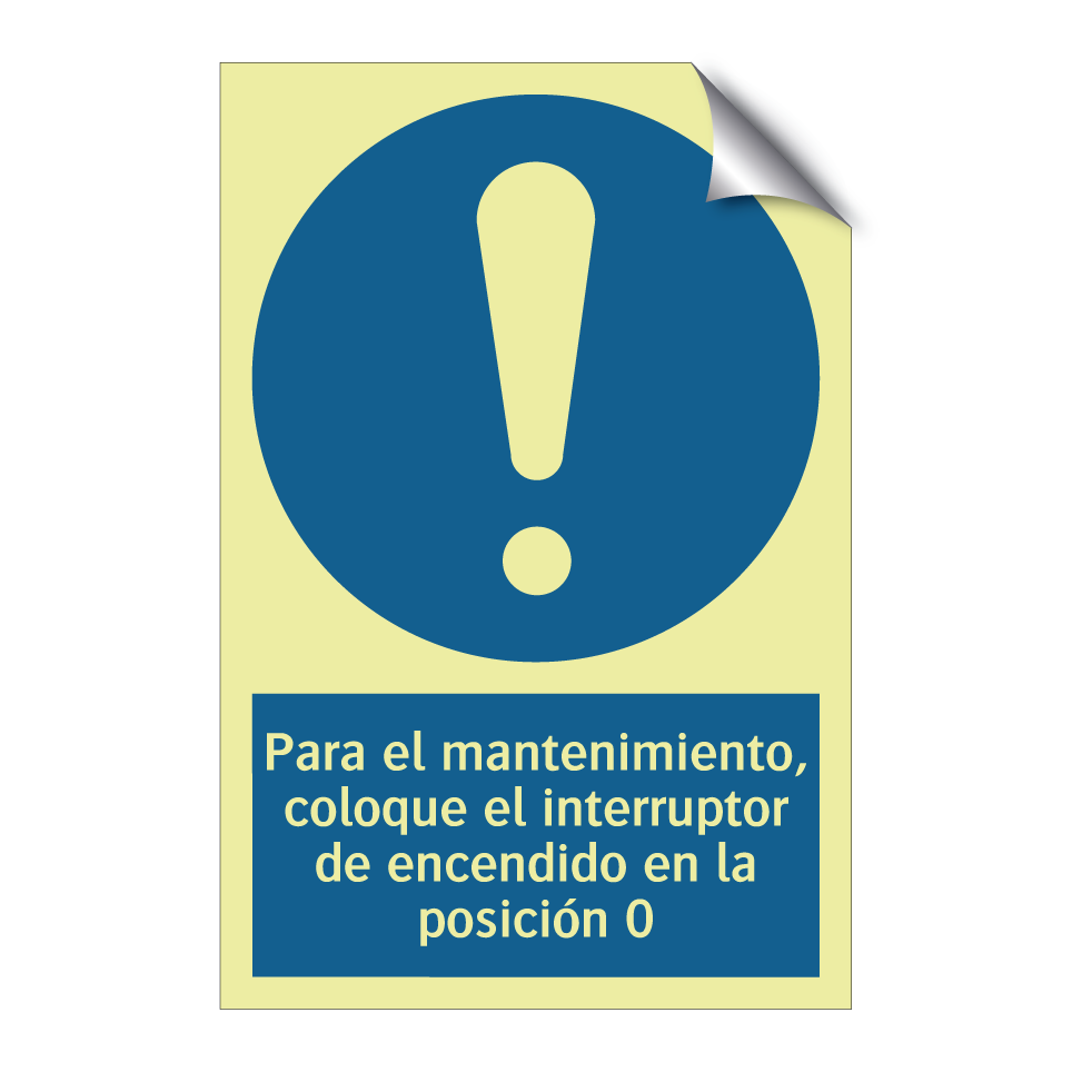 Para el mantenimiento, coloque el interruptor de encendido en la posición 0