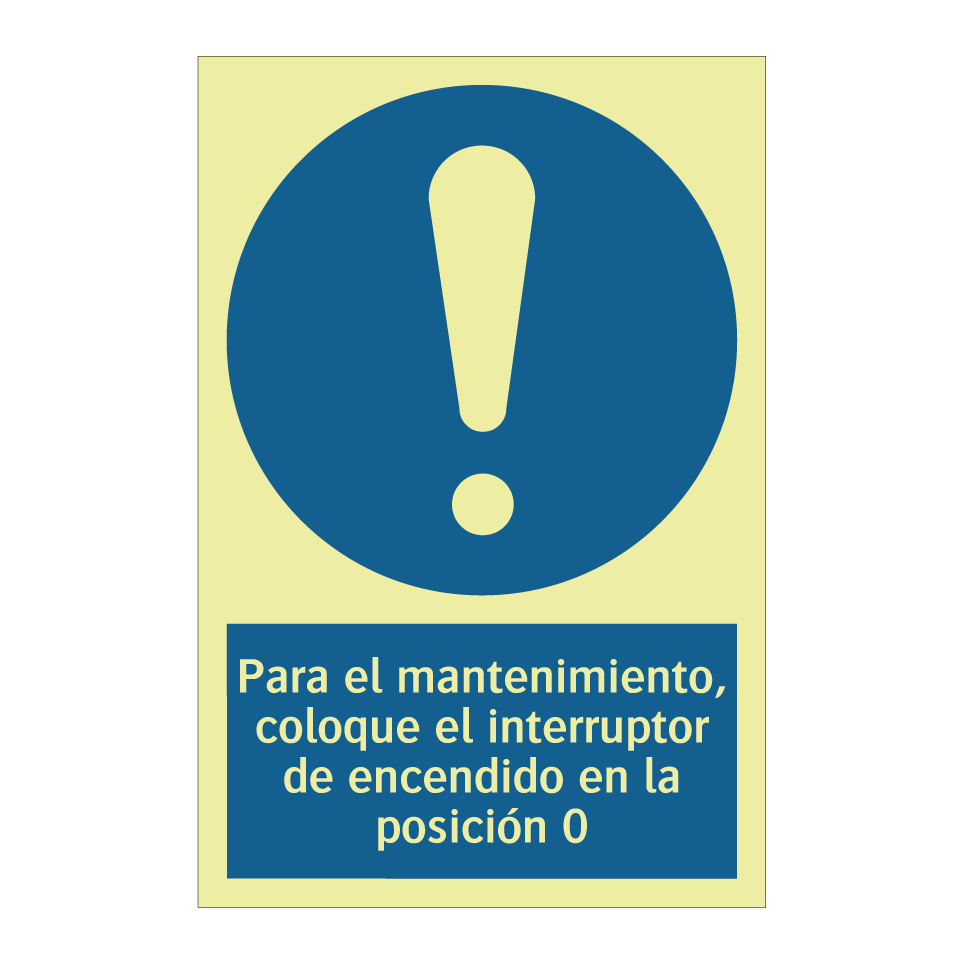 Para el mantenimiento, coloque el interruptor de encendido en la posición 0