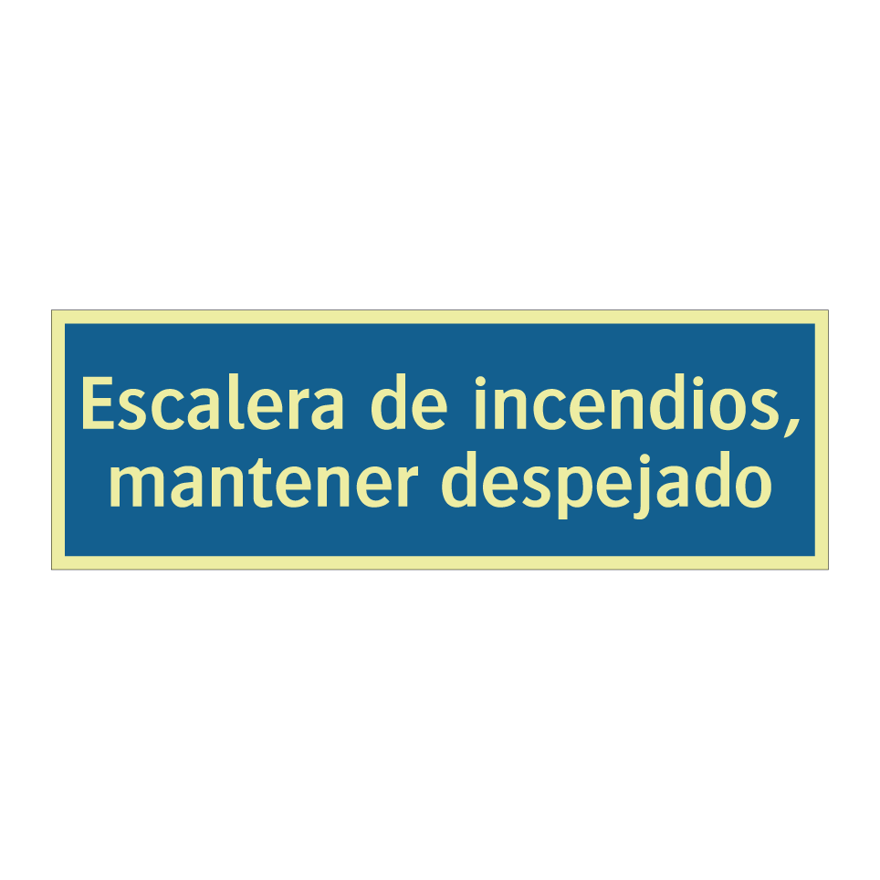 Escalera de incendios, mantener despejado