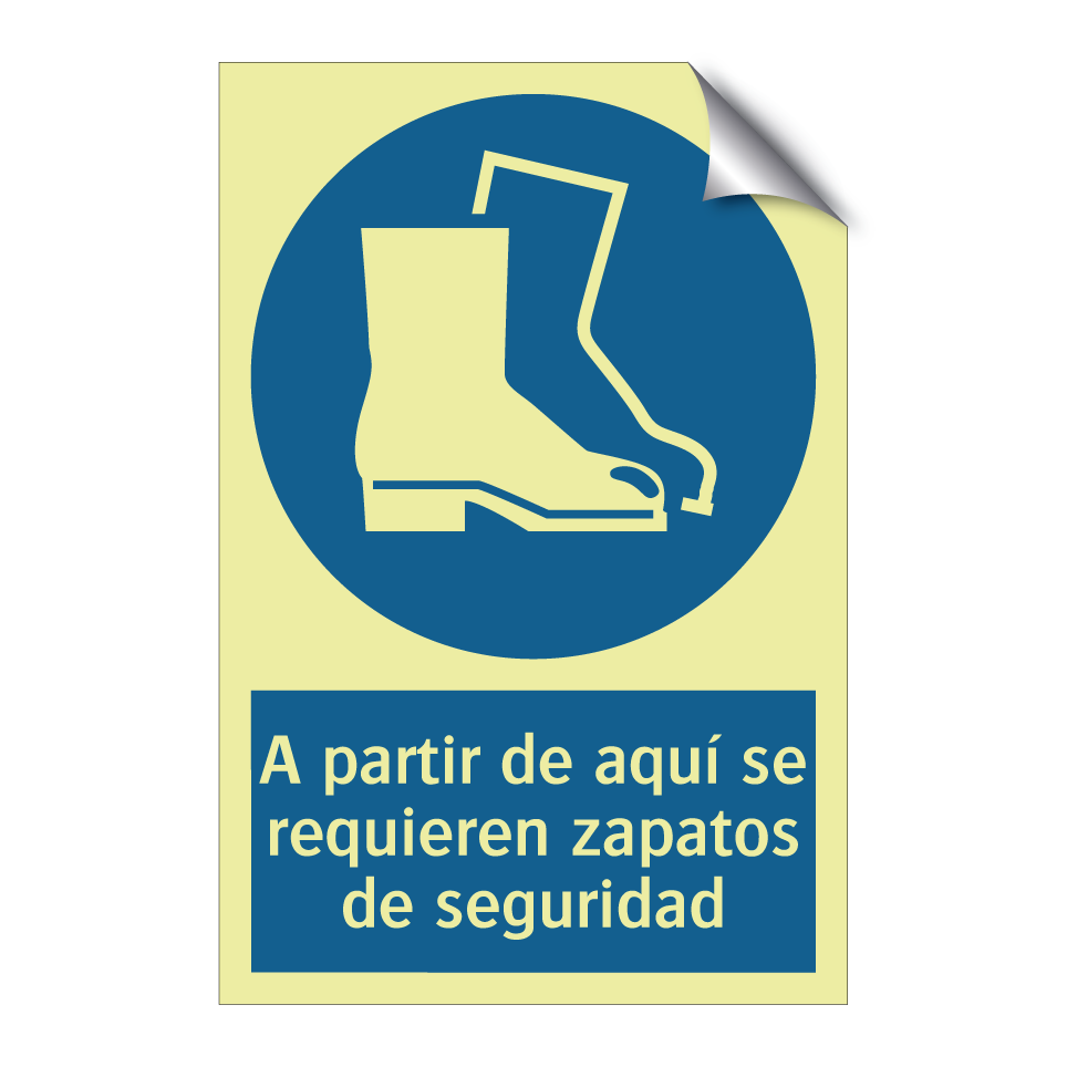 A partir de aquí se requieren zapatos de seguridad