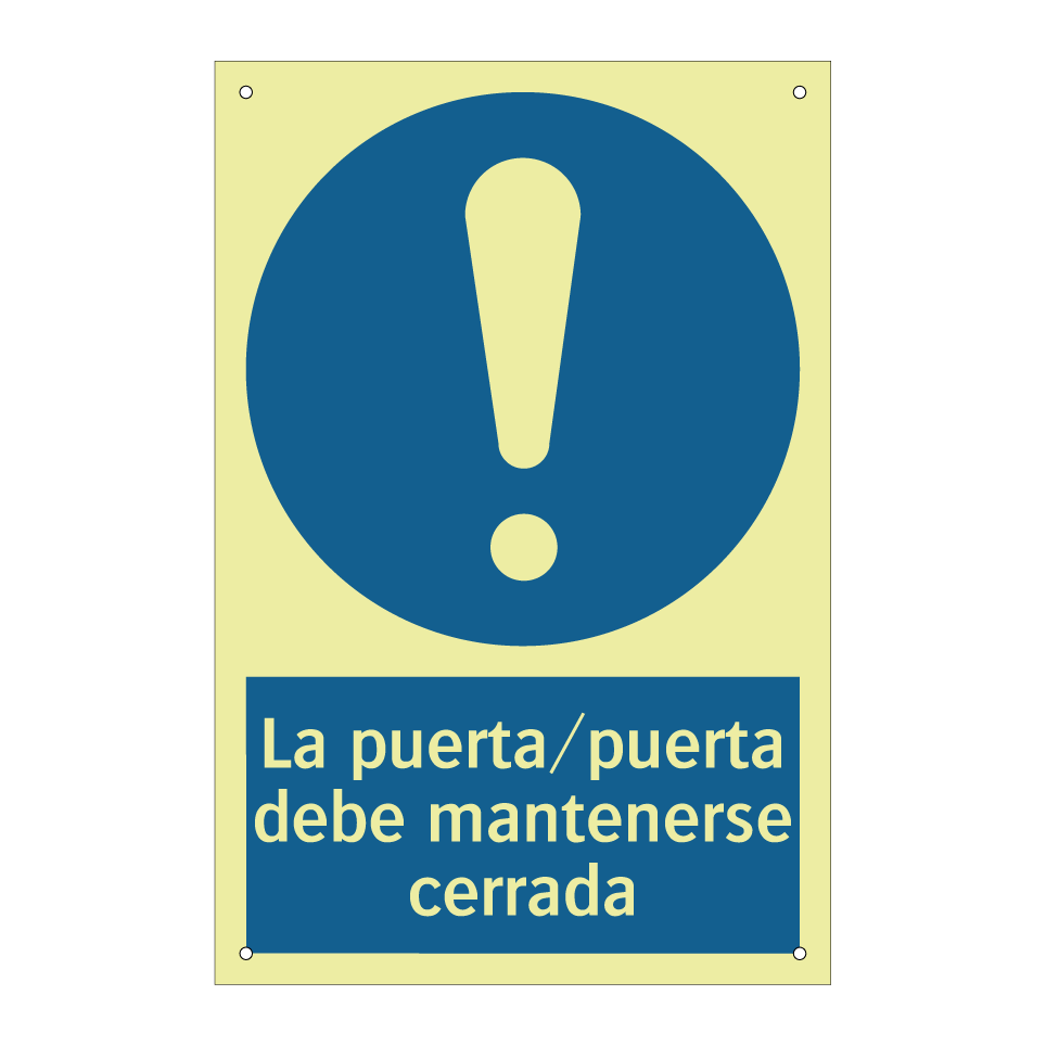 La puerta/puerta debe mantenerse cerrada