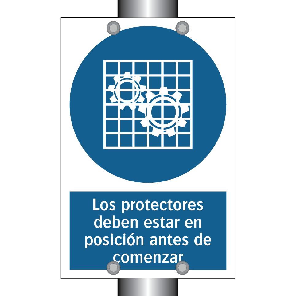 Los protectores deben estar en posición antes de comenzar