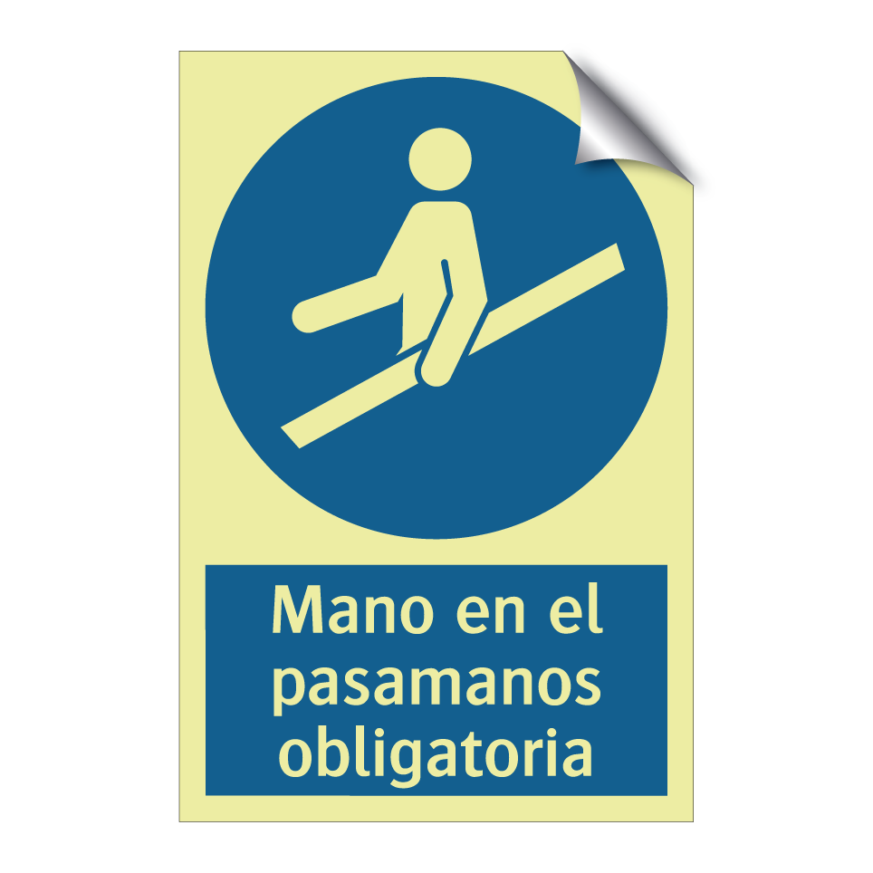 Mano en el pasamanos obligatoria