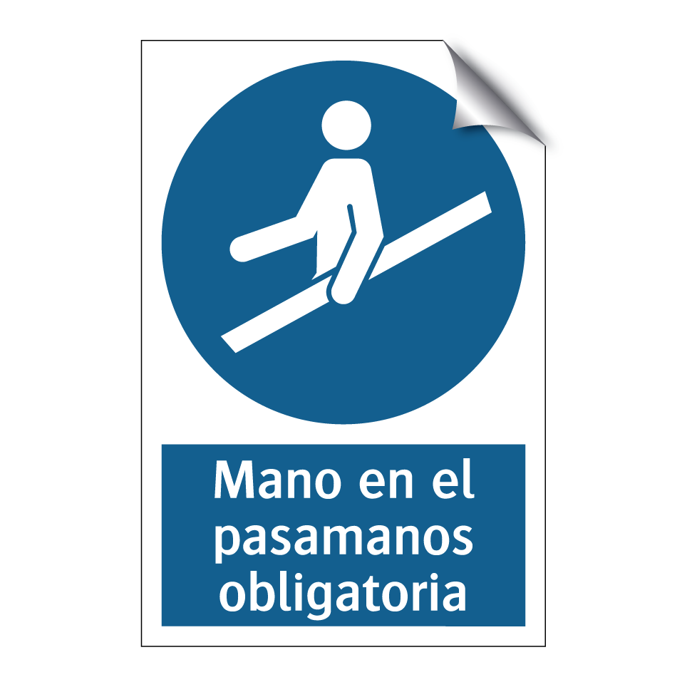 Mano en el pasamanos obligatoria